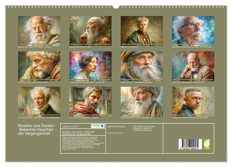 Mystiker und Denker - Bekannte Gesichter der Vergangenheit (CALVENDO Premium Wandkalender 2027)