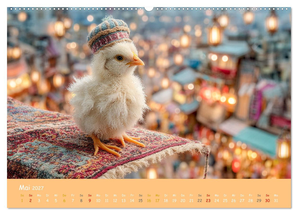 Tierisch hoch hinaus - Fantastische Tiere auf fliegenden Teppichen (CALVENDO Premium Wandkalender 2027)
