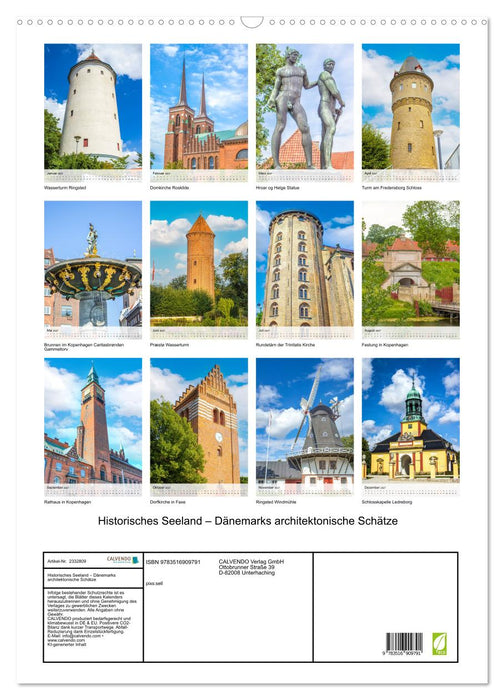 Historisches Seeland – Dänemarks architektonische Schätze (CALVENDO Wandkalender 2027)