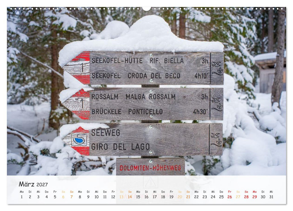 Pragser Wildsee - Traumziel in den Dolomiten (CALVENDO Wandkalender 2027)