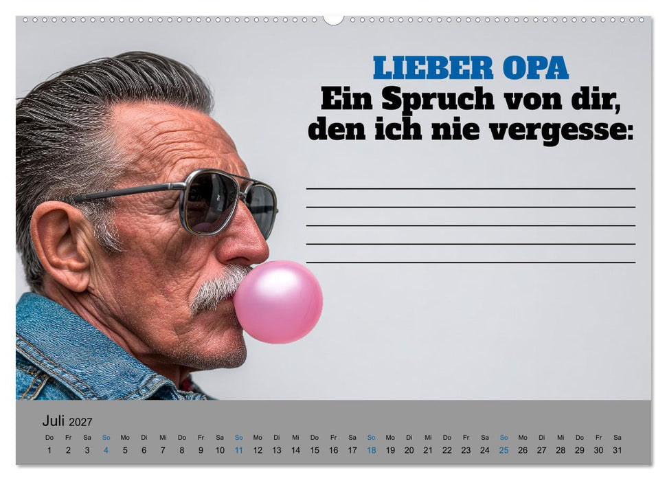 Kalender für Opa - Was ich dir sagen will (CALVENDO Premium Wandkalender 2027)