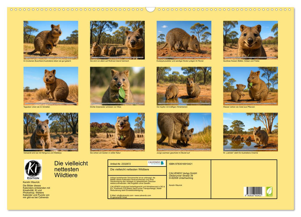 Die vielleicht nettesten Wildtiere (CALVENDO Wandkalender 2027)