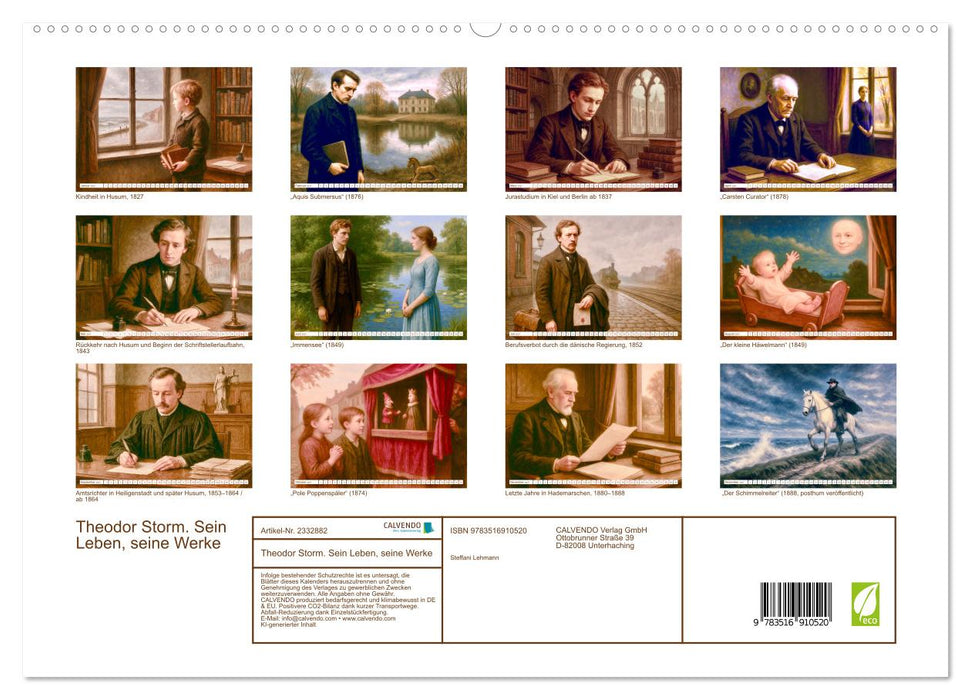 Theodor Storm. Sein Leben, seine Werke (CALVENDO Premium Wandkalender 2027)