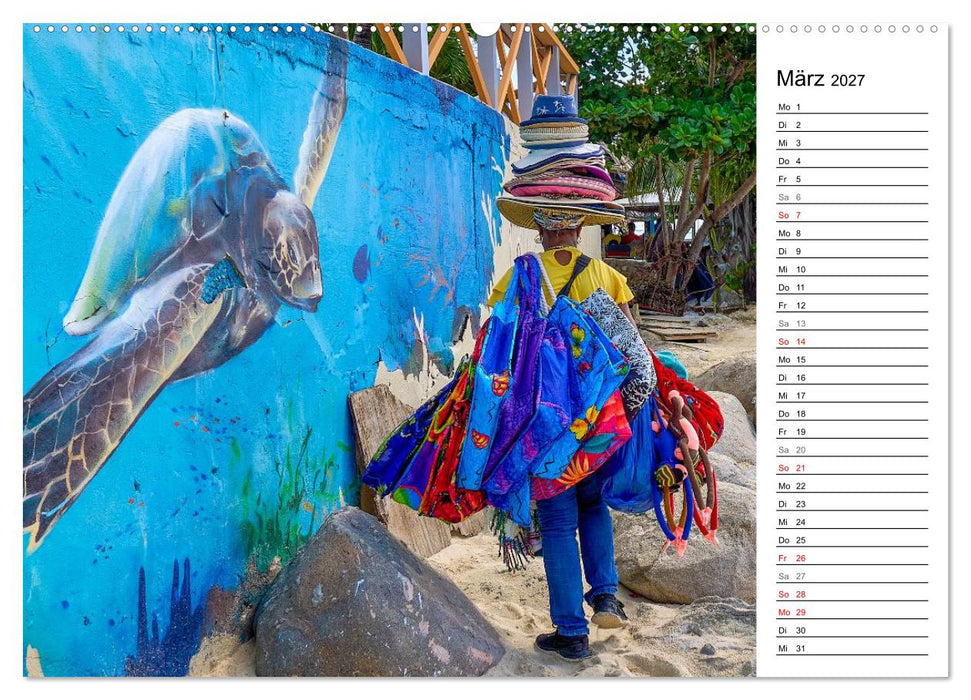 Karibik entdecken - Inseln und Farben der Karibik mit echtem Lebensgefühl (CALVENDO Wandkalender 2027)