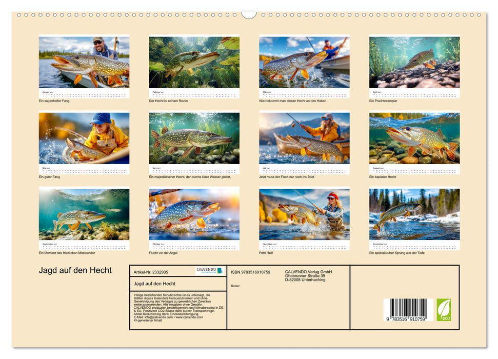 Jagd auf den Hecht (CALVENDO Premium Wandkalender 2027)