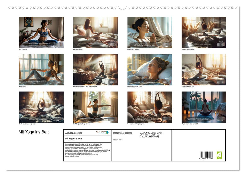 Mit Yoga ins Bett (CALVENDO Wandkalender 2027)