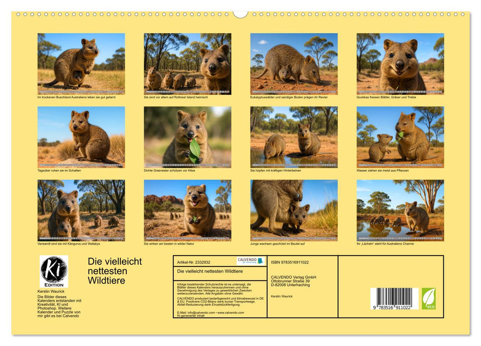 Die vielleicht nettesten Wildtiere (CALVENDO Premium Wandkalender 2027)