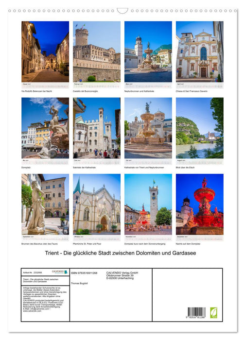 Trient - Die glückliche Stadt zwischen Dolomiten und Gardasee (CALVENDO Wandkalender 2027)