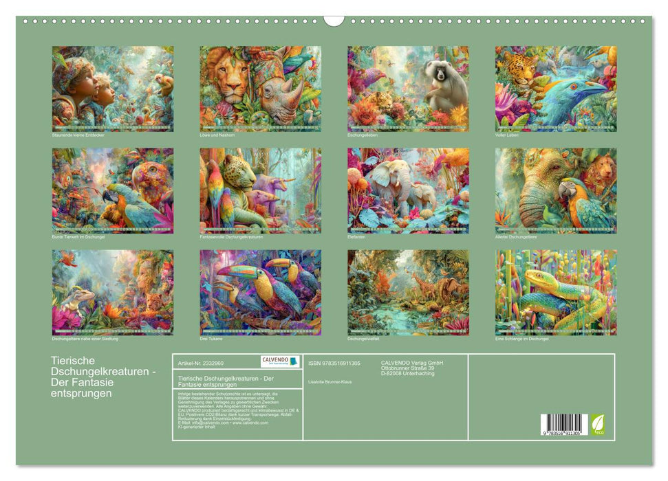 Tierische Dschungelkreaturen - Der Fantasie entsprungen (CALVENDO Wandkalender 2027)