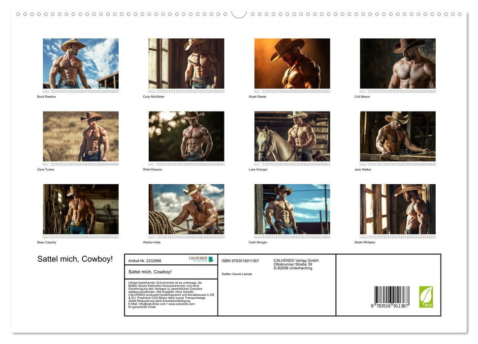 Sattel mich, Cowboy! (CALVENDO Premium Wandkalender 2027)