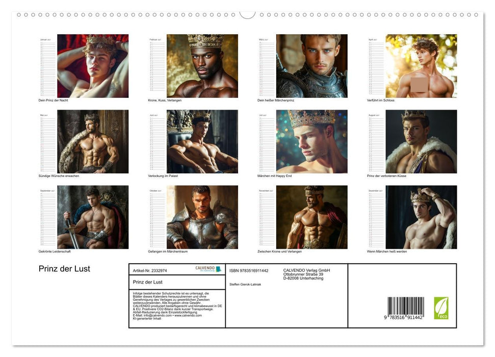 Prinz der Lust (CALVENDO Premium Wandkalender 2027)