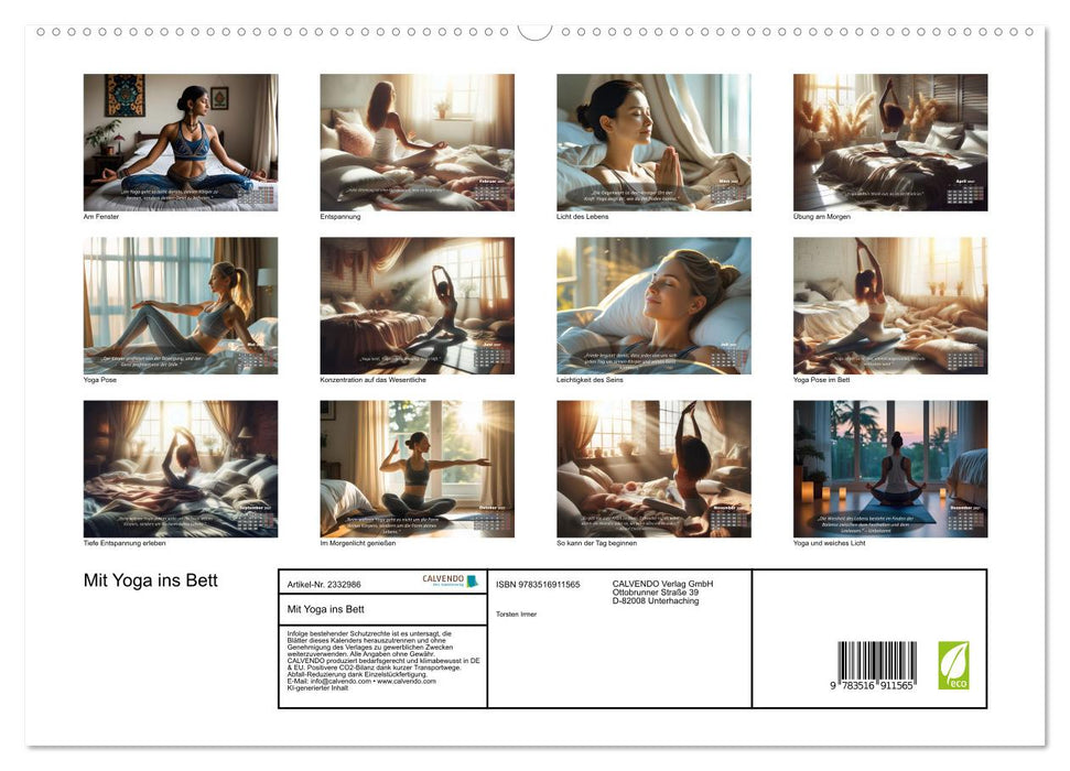 Mit Yoga ins Bett (CALVENDO Premium Wandkalender 2027)