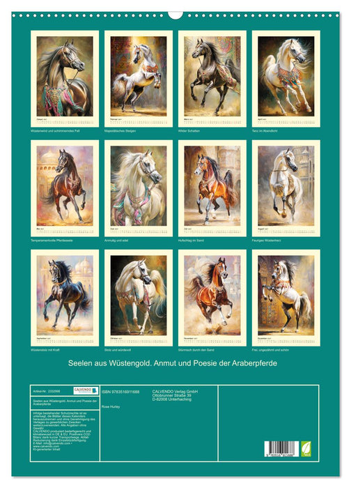 Seelen aus Wüstengold. Anmut und Poesie der Araberpferde (CALVENDO Wandkalender 2027)