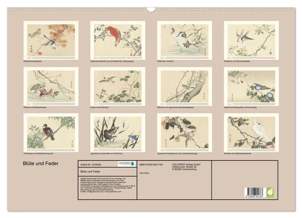 Blüte und Feder (CALVENDO Wandkalender 2027)
