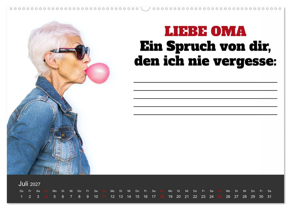 Kalender für Oma - Was ich dir sagen will (CALVENDO Premium Wandkalender 2027)