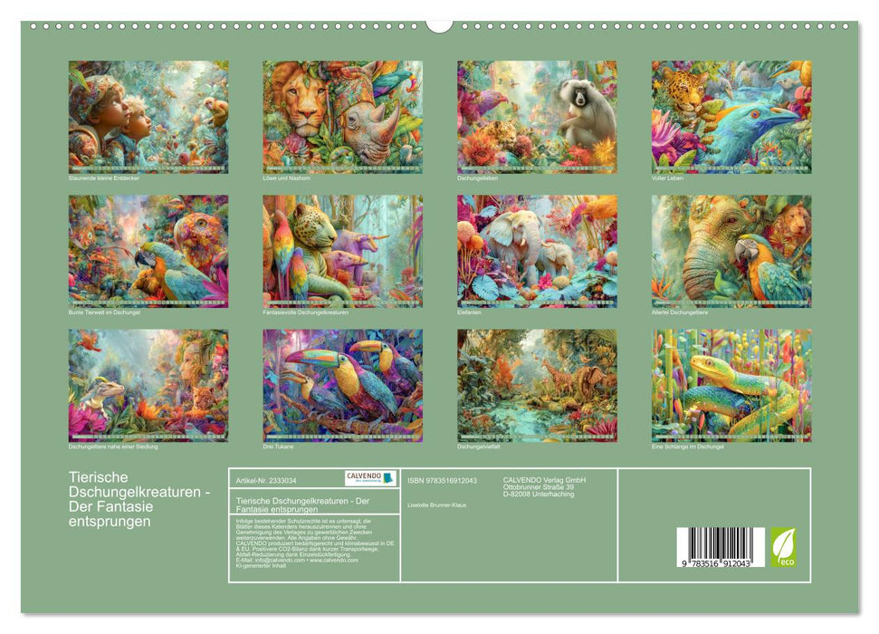 Tierische Dschungelkreaturen - Der Fantasie entsprungen (CALVENDO Premium Wandkalender 2027)