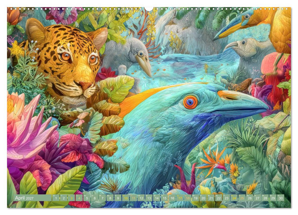 Tierische Dschungelkreaturen - Der Fantasie entsprungen (CALVENDO Premium Wandkalender 2027)