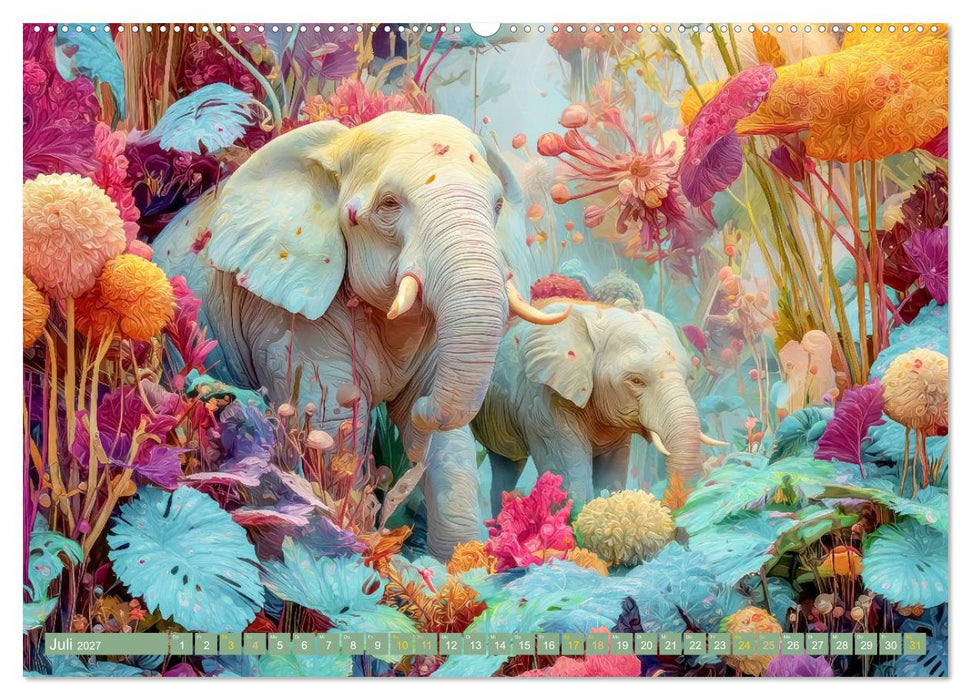 Tierische Dschungelkreaturen - Der Fantasie entsprungen (CALVENDO Premium Wandkalender 2027)