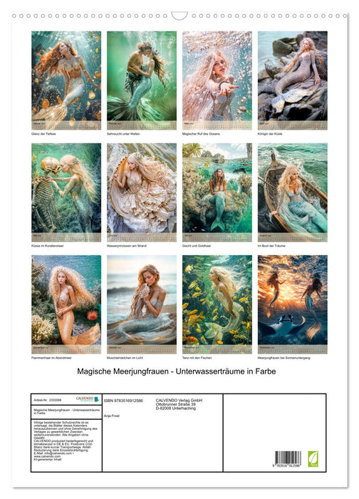 Magische Meerjungfrauen - Unterwasserträume in Farbe (CALVENDO Wandkalender 2027)