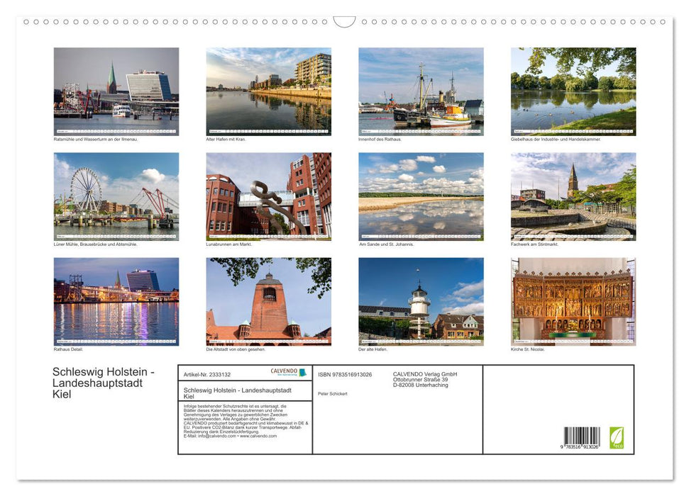 Schleswig Holstein - Landeshauptstadt Kiel (CALVENDO Wandkalender 2027)