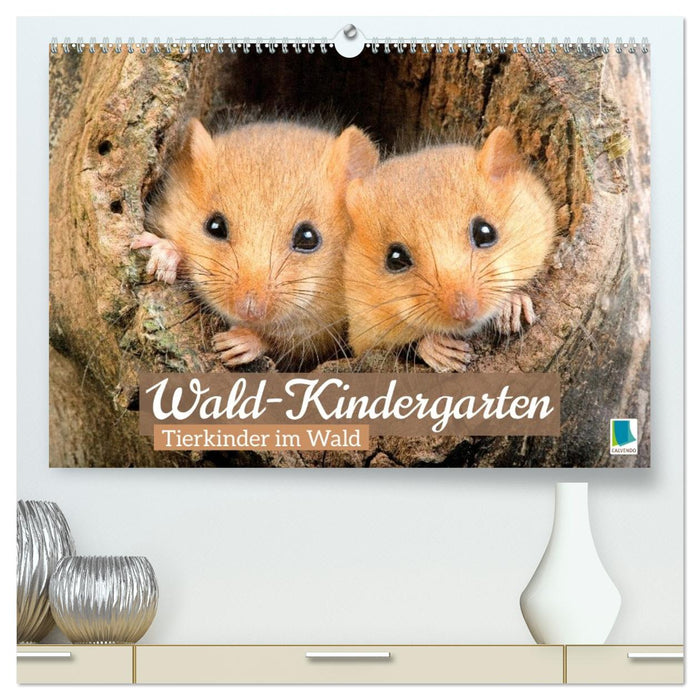 Wald-Kindergarten: Tierkinder im Wald (CALVENDO Premium Wandkalender 2027)