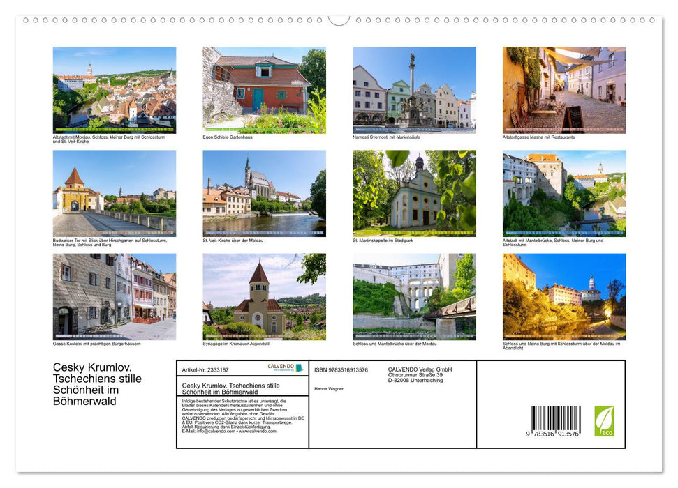 Cesky Krumlov. Tschechiens stille Schönheit im Böhmerwald (CALVENDO Premium Wandkalender 2027)