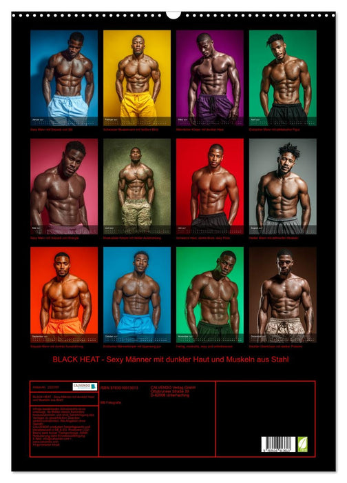 BLACK HEAT - Sexy Männer mit dunkler Haut und Muskeln aus Stahl (CALVENDO Wandkalender 2027)