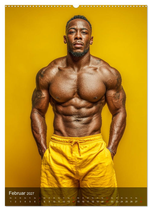 BLACK HEAT - Sexy Männer mit dunkler Haut und Muskeln aus Stahl (CALVENDO Wandkalender 2027)