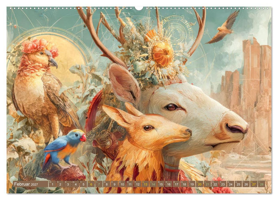 Tiere - Im surrealen Garten der Träume (CALVENDO Wandkalender 2027)