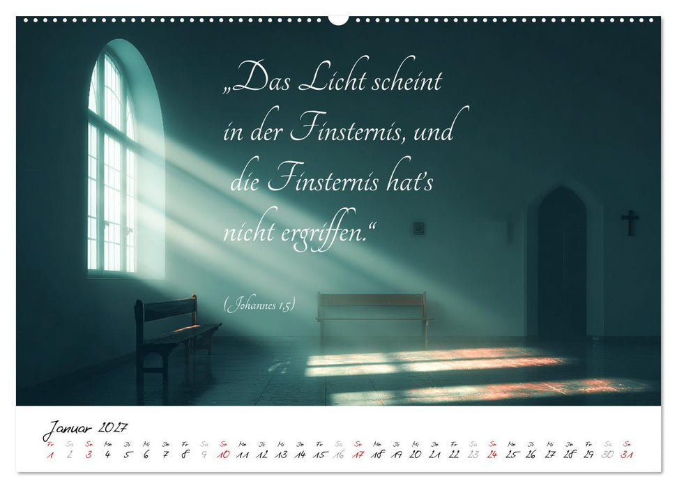 Christlicher Kalender mit Bibelzitaten und spirituellen Bildern (CALVENDO Wandkalender 2027)