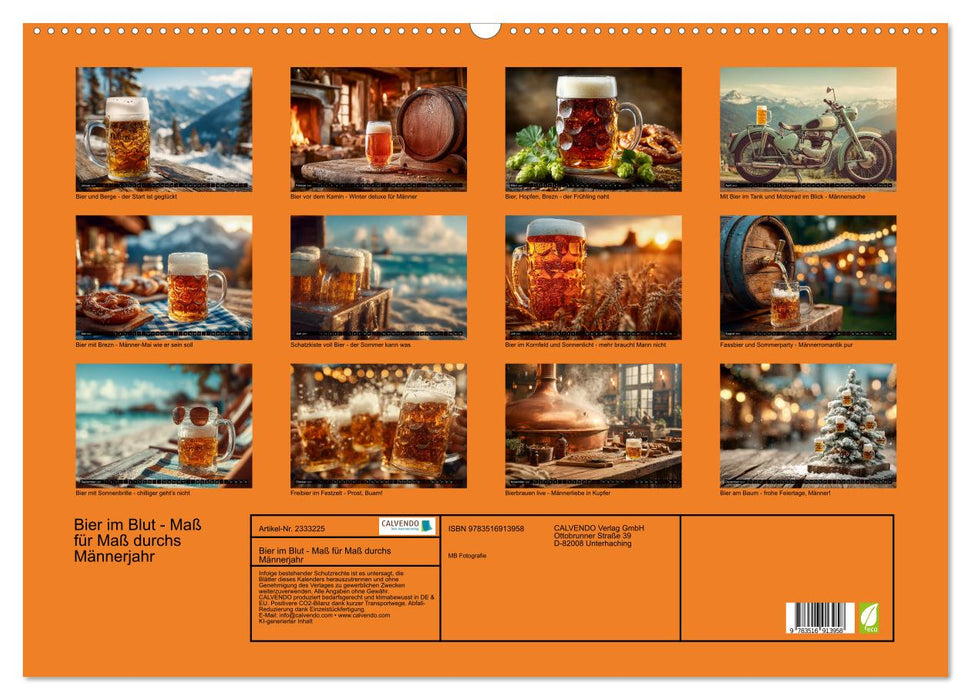 Bier im Blut - Maß für Maß durchs Männerjahr (CALVENDO Wandkalender 2027)