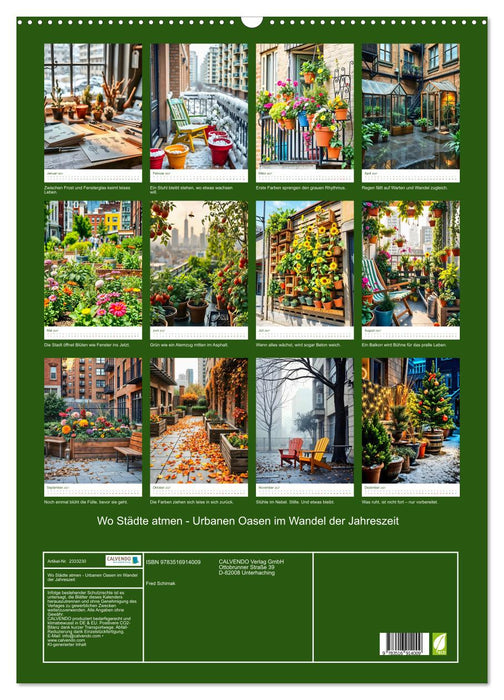 Wo Städte atmen - Urbanen Oasen im Wandel der Jahreszeit (CALVENDO Wandkalender 2027)