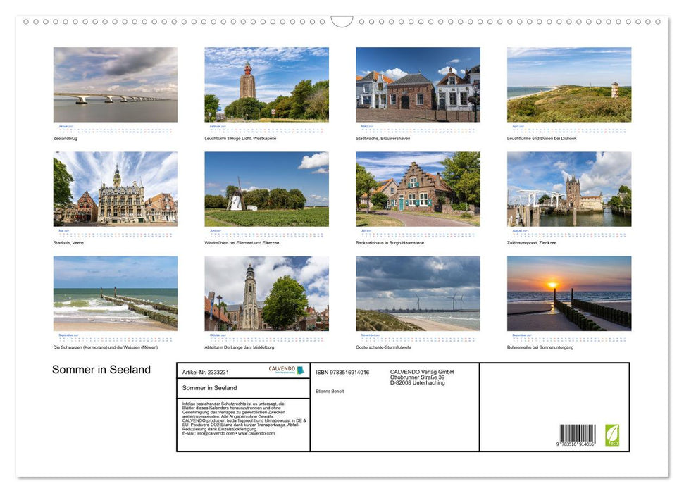 Sommer in Seeland (CALVENDO Wandkalender 2027)
