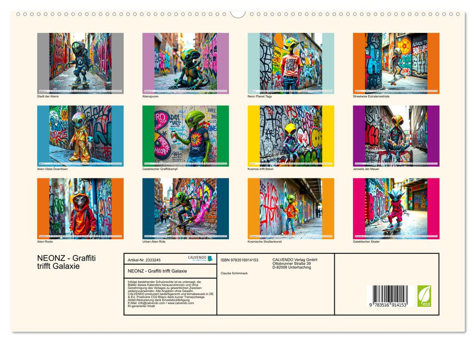 NEONZ - Graffiti trifft Galaxie (CALVENDO Premium Wandkalender 2027)