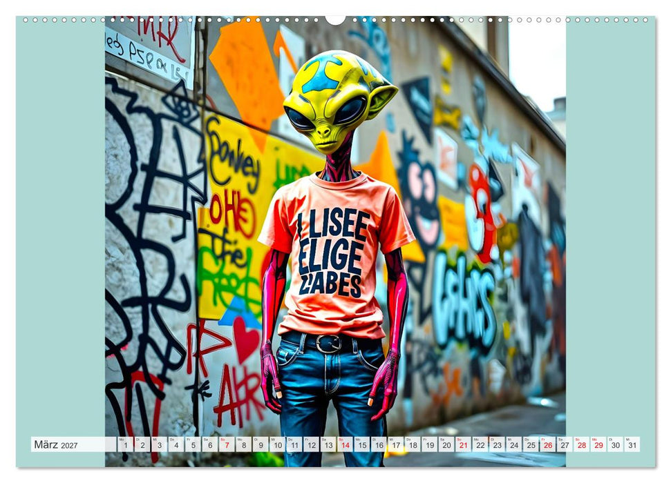 NEONZ - Graffiti trifft Galaxie (CALVENDO Premium Wandkalender 2027)