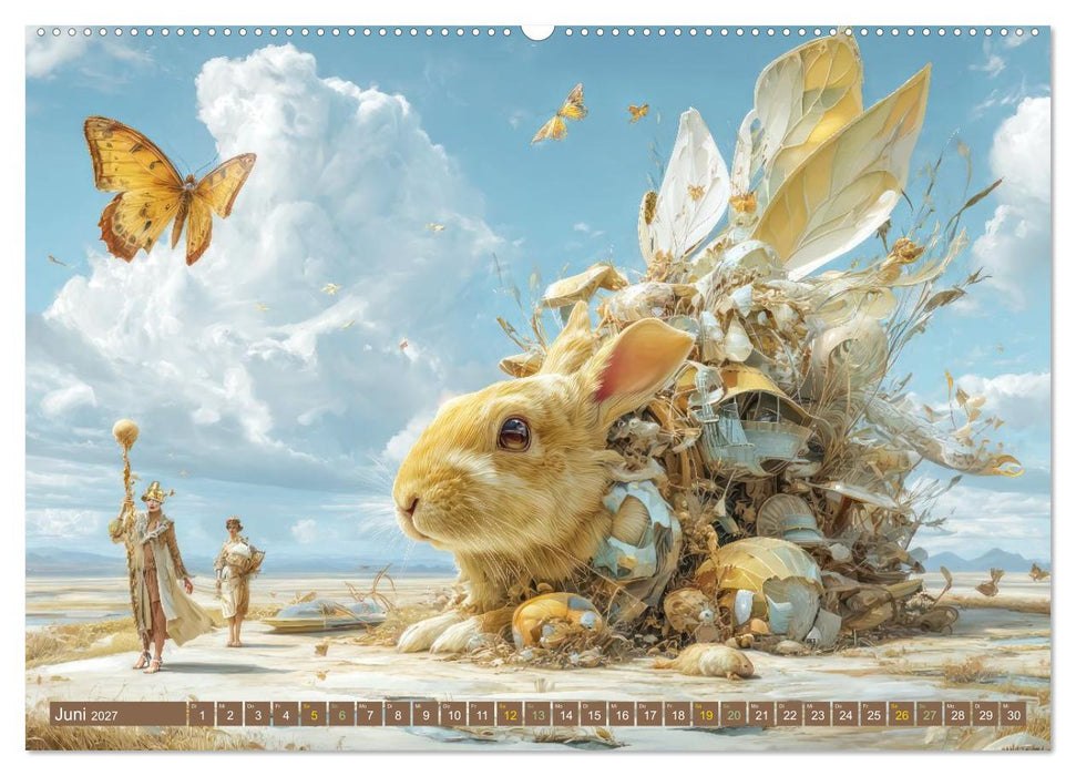 Tiere - Im surrealen Garten der Träume (CALVENDO Premium Wandkalender 2027)