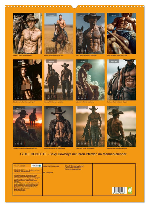 GEILE HENGSTE - Sexy Cowboys mit Ihren Pferden im Männerkalender (CALVENDO Wandkalender 2027)