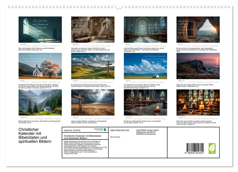 Christlicher Kalender mit Bibelzitaten und spirituellen Bildern (CALVENDO Premium Wandkalender 2027)
