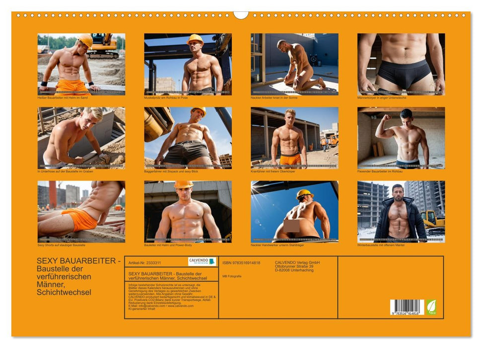 SEXY BAUARBEITER - Baustelle der verführerischen Männer, Schichtwechsel (CALVENDO Wandkalender 2027)