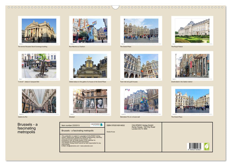 Brussels - a fascinating metropolis (CALVENDO Monthly Calendar 2027)