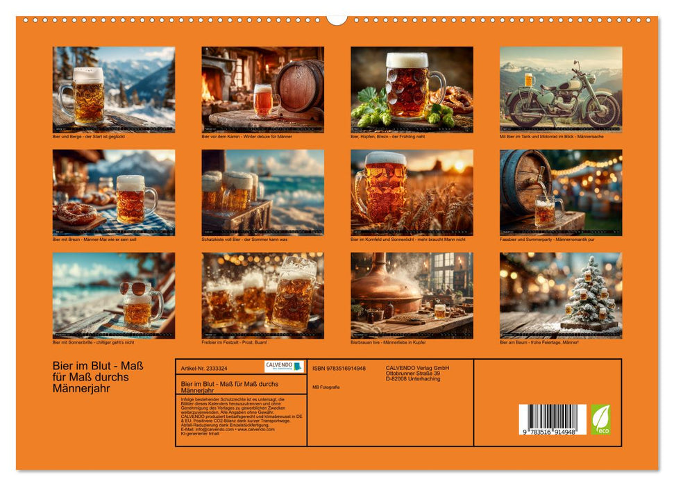 Bier im Blut - Maß für Maß durchs Männerjahr (CALVENDO Premium Wandkalender 2027)
