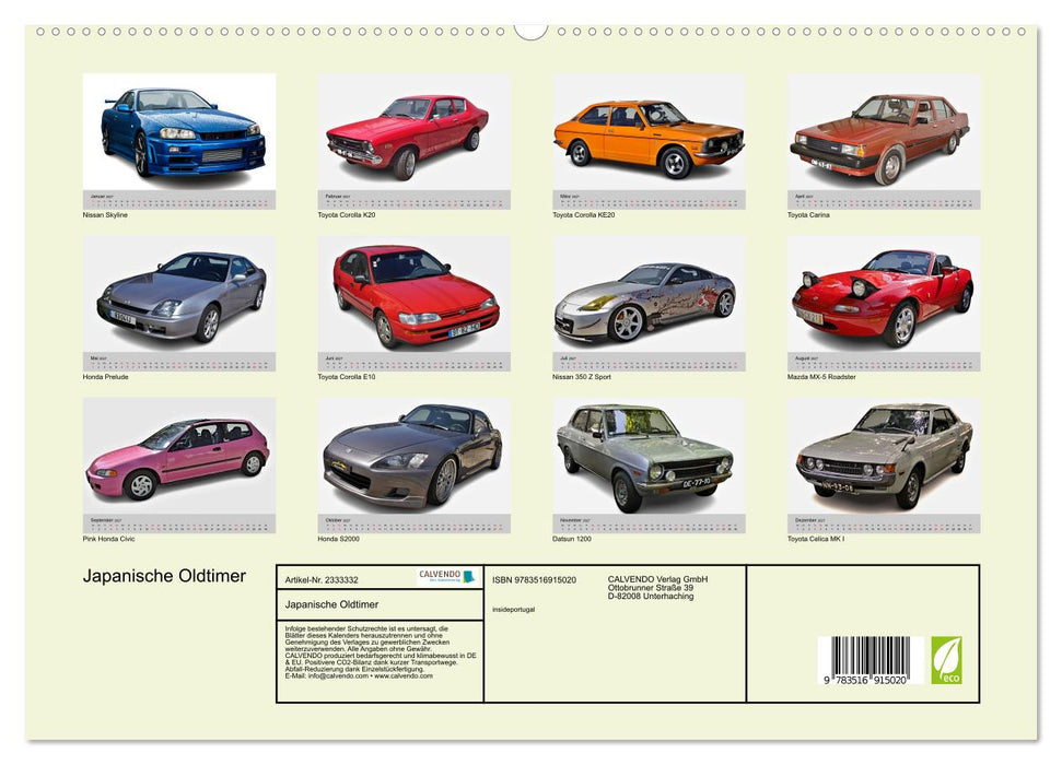 Japanische Oldtimer (CALVENDO Premium Wandkalender 2027)