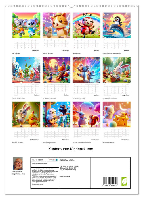 Kunterbunte Kinderträume (CALVENDO Premium Wandkalender 2027)