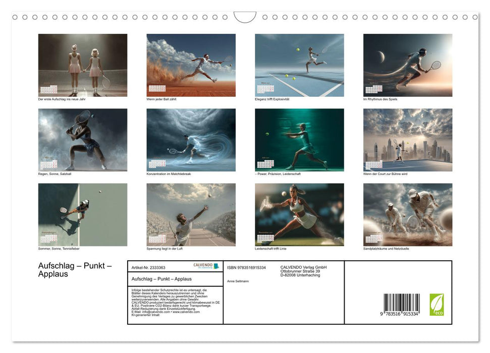 Aufschlag – Punkt – Applaus (CALVENDO Wandkalender 2027)