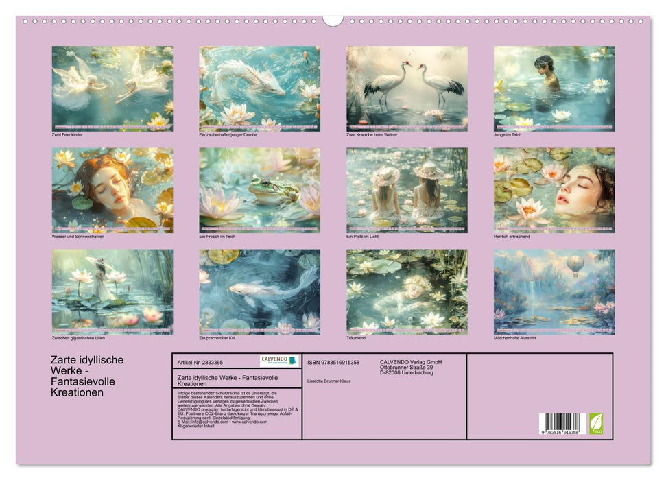 Zarte idyllische Werke - Fantasievolle Kreationen (CALVENDO Wandkalender 2027)