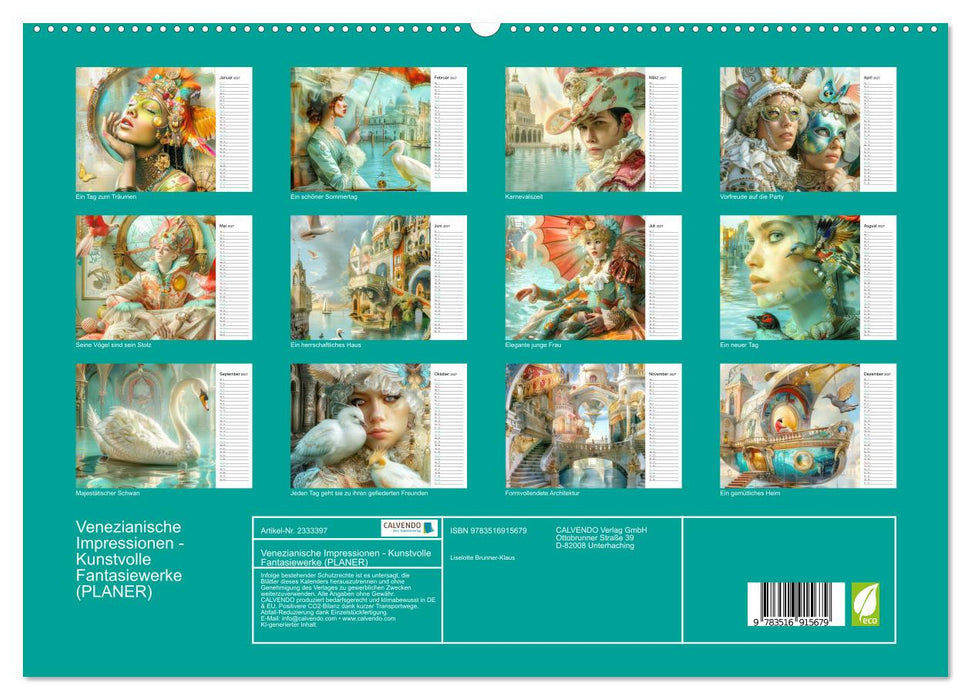 Venezianische Impressionen - Kunstvolle Fantasiewerke (PLANER) (CALVENDO Premium Wandkalender 2027)