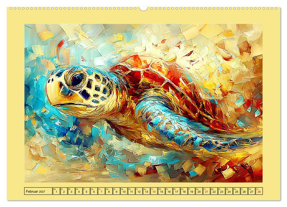 Imposante Reptilien. Faszinierende Tiere in moderner Öloptik (CALVENDO Premium Wandkalender 2027)