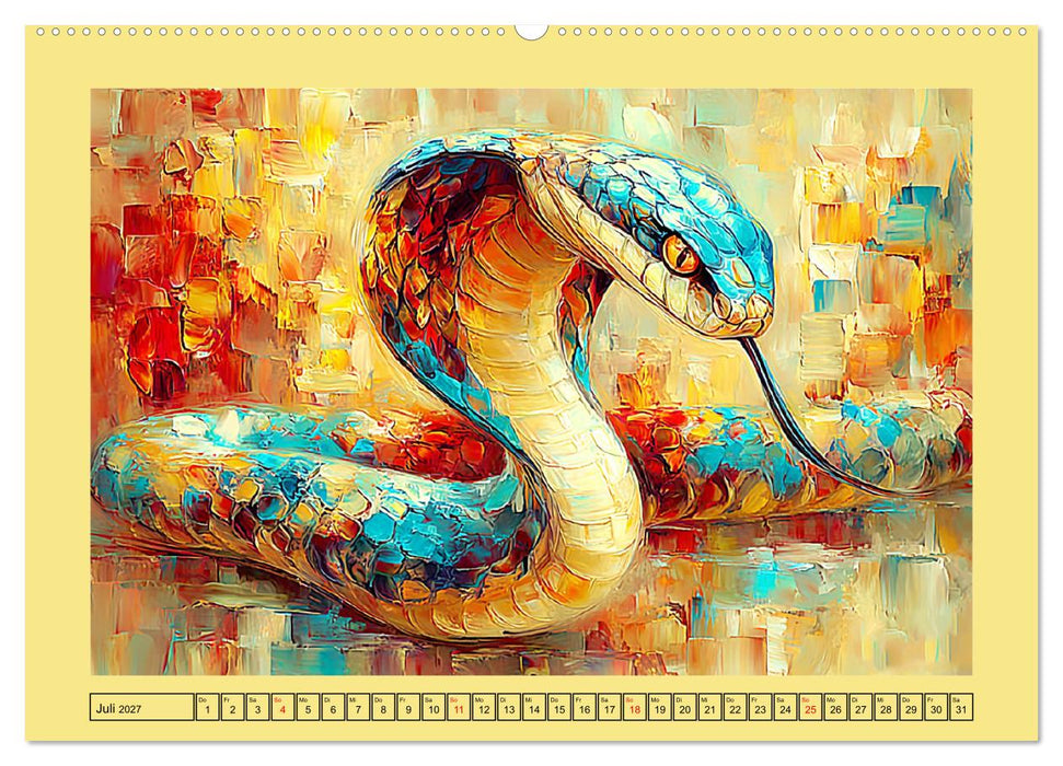Imposante Reptilien. Faszinierende Tiere in moderner Öloptik (CALVENDO Premium Wandkalender 2027)