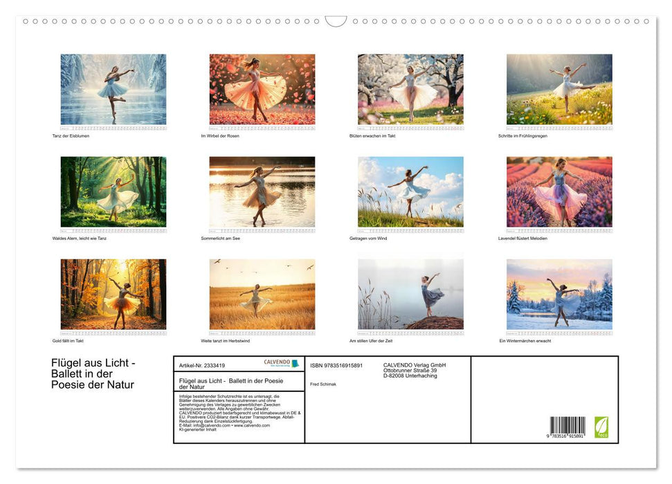 Flügel aus Licht - Ballett in der Poesie der Natur (CALVENDO Wandkalender 2027)