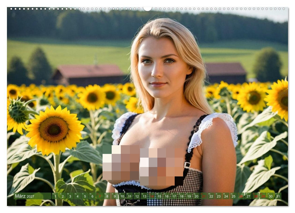 Sexy Bäuerinnen - Nackte Frauen auf dem Bauernhof (CALVENDO Wandkalender 2027)